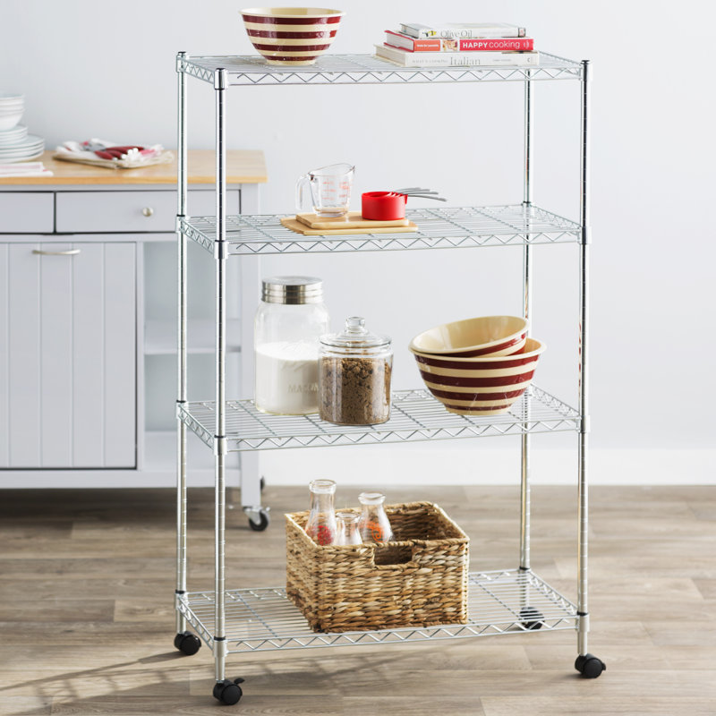 Wayfair Basics 50" H x 30" W 4 Shelf Wire Shelving Unit & Reviews Wayfair